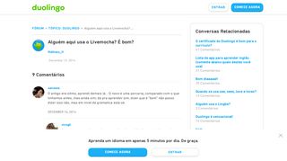 
                            7. Alguém aqui usa o Livemocha? É bom? - Duolingo Forum