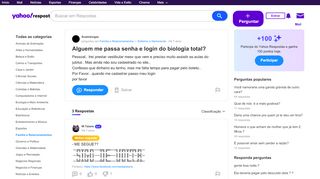 
                            9. Alguem me passa senha e login do biologia total? | Yahoo Respostas