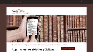 
                            11. Algunas universidades públicas de México, y las plataformas virtuales ...