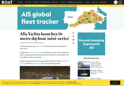 
                            11. Alia Yachts launches 16 metre dayboat 'mini-series' | Boat International