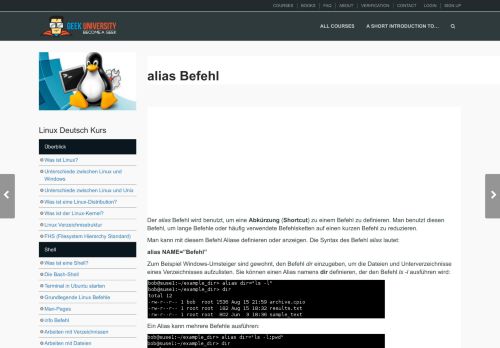 
                            6. alias Befehl | Linux Deutsch - Geek University