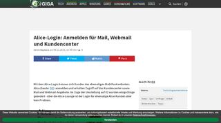 
                            6. Alice-Login: Anmelden für Mail, Webmail und Kundencenter – GIGA