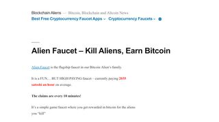 
                            3. Alien Faucet – Kill Aliens, Earn Bitcoin | Blockchain Aliens