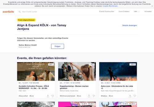 
                            11. Align & Expand KÖLN - von Tamay Jentjens Tickets, Sa, 08.06.2019 ...