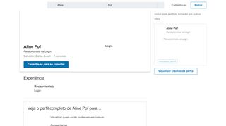 
                            9. Aline Pof - Recepcionista - Login | LinkedIn