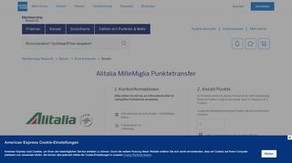 
                            13. Alitalia Alitalia MilleMiglia Punktetransfer Membership Rewards®