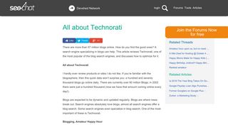 
                            12. All about Technorati - SEO Chat