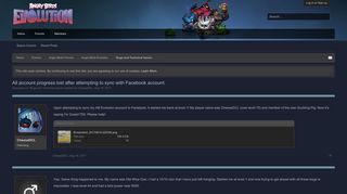 
                            6. All account progress lost after attempting to sync with Facebook ...