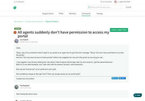 
                            12. All agents suddenly don't have permission to access my portal ...