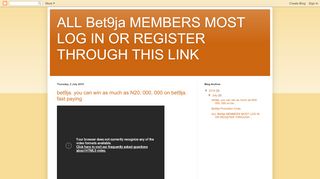 
                            11. ALL Bet9ja MEMBERS MOST LOG IN OR REGISTER THROUGH ...