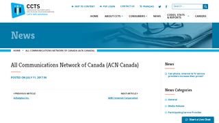 
                            11. All Communications Network of Canada (ACN Canada) - CCTS