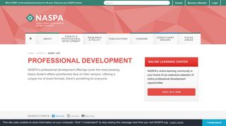 
                            4. All Events & Professional Development - NASPA