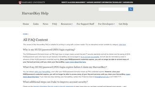 
                            10. All FAQ Content | HarvardKey Help