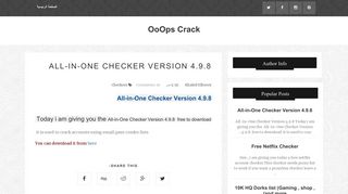 
                            10. All-in-One Checker Version 4.9.8 | OoOps Crack