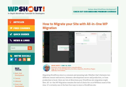 
                            11. All in One WP Migration - an Easy Way to Switch Hosts | WPShout