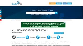 
                            9. ALL INDIA KABADDI FEDERATION - Company, directors and contact ...