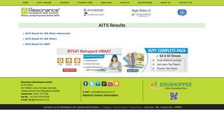 
                            5. All India Test Series Results - Resonance DLP