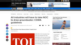 
                            11. All industries will have to take NOC to draw groundwater: CGWA ...