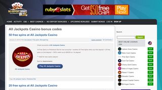 
                            6. All Jackpots Casino no deposit bonus codes