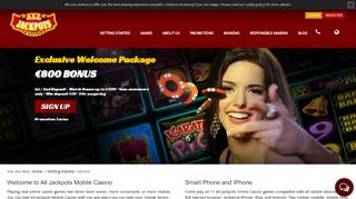 
                            11. All Jackpots Online Casino Mobile | Get up to €800 Welcome Bonus