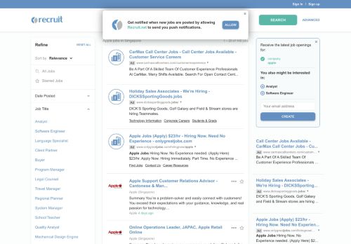 
                            10. All Jobs Apple Jobs In Singapore | Recruit.net