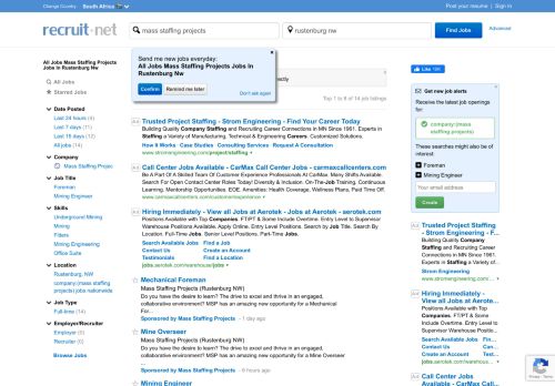 
                            13. All Jobs Mass Staffing Projects Jobs In Rustenburg Nw | Recruit.net