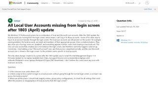 
                            4. All Local User Accounts missing from login screen after 1803 ...