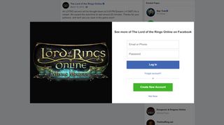 
                            10. All LOTRO servers will be brought down... - The Lord of the Rings ...