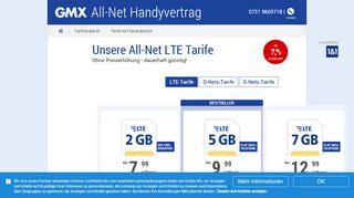 
                            10. All-Net - Mobilfunktarife ab 6,99 €/Monat - GMX