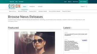 
                            6. All News Releases Distributed by PR Newswire