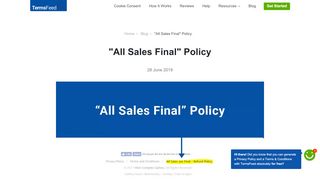 
                            12. “All Sales Final” Policy - TermsFeed