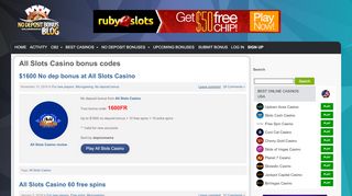
                            13. All Slots Casino no deposit bonus codes