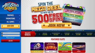 
                            7. All Star Games | Up To 500 spins on Starburst | Online Slots