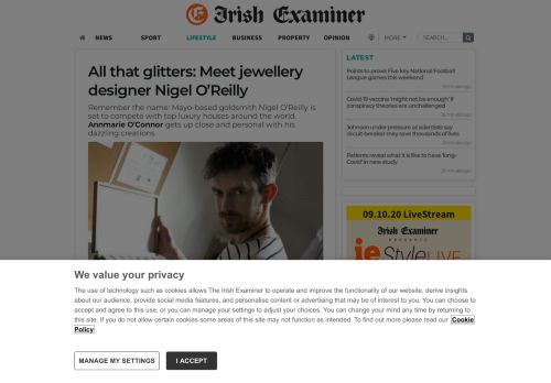 
                            13. All that glitters: Meet jewellery designer Nigel O'Reilly | Irish Examiner