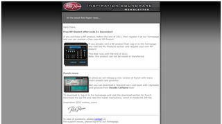 
                            8. All the latest Rob Papen news... Hello there, Free RP-Distort offer ends ...