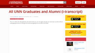 
                            13. All UNN Graduates and Alumni (i-transcript) - Myschool