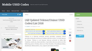 
                            10. (All Updated Telenor/Uninor USSD Codes) List 2018 • Mobile USSD ...