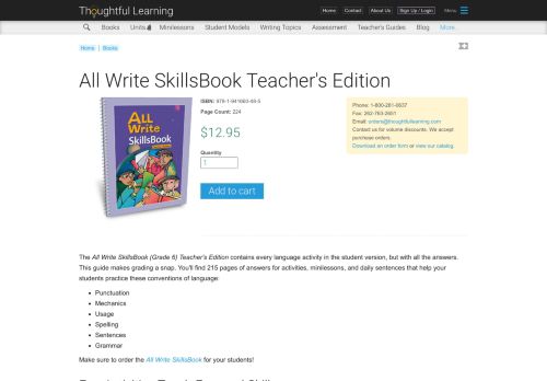 
                            9. All Write SkillsBook Teacher's Edition | Thoughtful Learning K-12