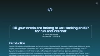 
                            10. All your creds are belong to us: Hacking an ISP for fun and internet ...