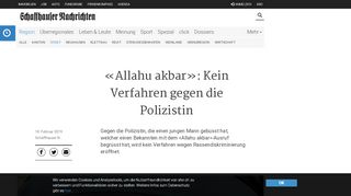 
                            3. «Allahu akbar»: Kein Verfahren gegen die Polizistin | Schaffhauser ...