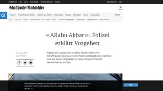 
                            2. «Allahu Akbar»: Polizei erklärt Vorgehen | Schaffhauser Nachrichten