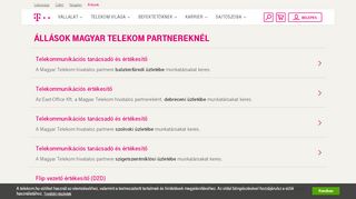 
                            3. Állások a Magyar Telekom partnereknél - Magyar Telekom csoport