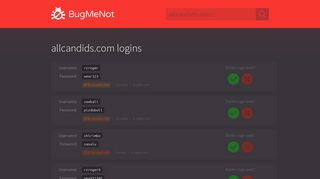
                            2. allcandids.com passwords - BugMeNot