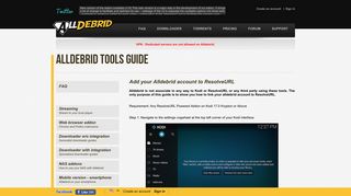 
                            3. AllDebrid: Download all the tools for Alldebrid.