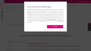 
                            2. Alle Funktionen von rankingCoach - TelekomCLOUD