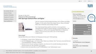 
                            3. Alle Springer-Zeitschriften verfügbar | Universitätsbibliothek der TUM