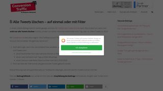 
                            10. Alle Tweets löschen - auf einmal oder mit Filter - Conversion Traffic