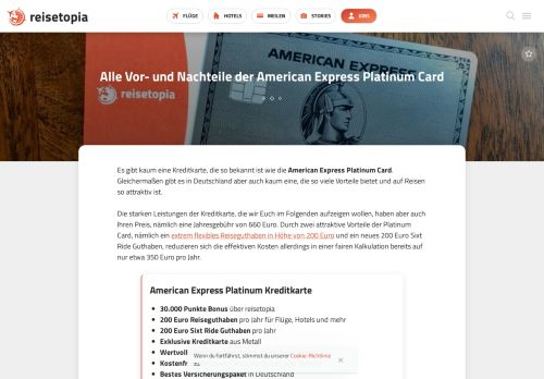 
                            2. Alle Vor- und Nachteile der American Express Platinum Card | reisetopia