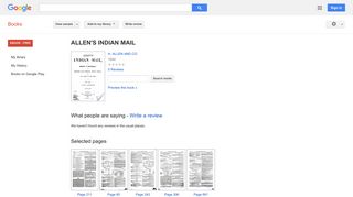 
                            6. ALLEN'S INDIAN MAIL - Google बुक के परिणाम
