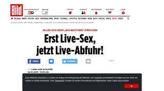 
                            10. Alles aus beim „Big Brother“-Pärchen – Erst Live-Sex, jetzt Live-Abfuhr ...